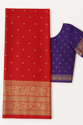 Zareen collection Woven Banarasi Pure Silk Saree(Red)