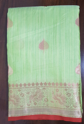 M.S.RETAIL Woven Banarasi Tussar Silk Saree(Cream)
