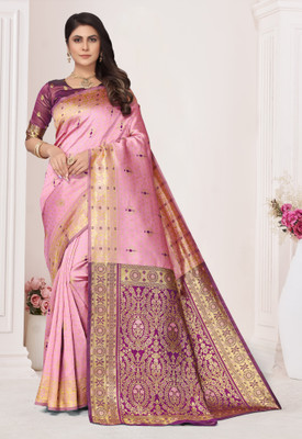 Shopwell Woven Patola Cotton Silk, Jacquard Saree(Multicolor)