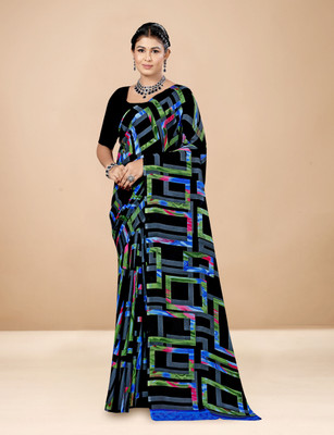 ANOUK Digital Print Bollywood Georgette Saree(Black)