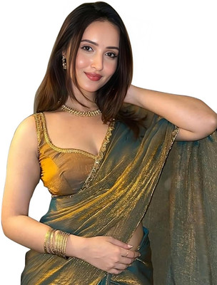 Tasrika Self Design Bollywood Jimmy choo Saree(Gold)