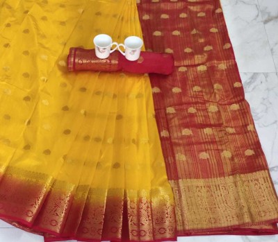 Khyati Fashion Woven Banarasi Jacquard Saree(Yellow)