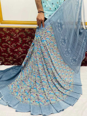 Sitanjali Printed Bollywood Georgette Saree(Multicolor)