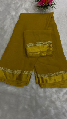 ELEGANCE FAB Solid/Plain Bollywood Viscose Rayon Saree(Beige)