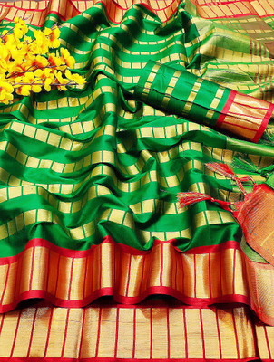 Divastri Woven Bollywood Pure Silk Saree(Light Green)