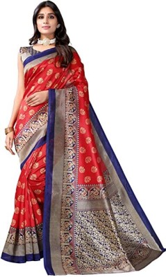 VijayStore Printed Bollywood Cotton Silk Saree(Red)