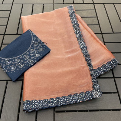 VarniRaaj Fashion Embellished, Embroidered Bollywood Art Silk Saree(Pink)