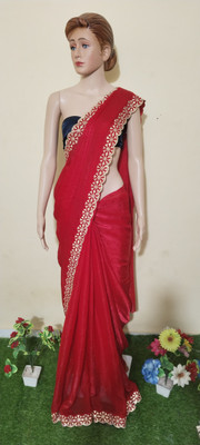 BRIJSHREYA FASHOIN Embellished Bollywood Pure Silk Saree(Red)