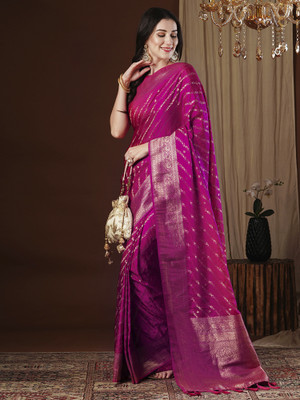 Tasrika Woven Kanjivaram Satin Saree(Pink)