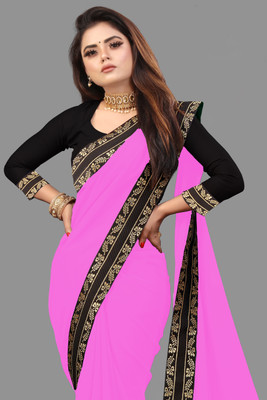 61&7nx Embroidered Bollywood Georgette Saree(Pink)