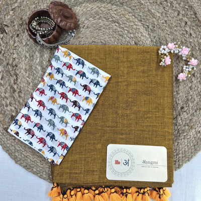 aangmi Self Design Handloom Khadi Saree(Multicolor)