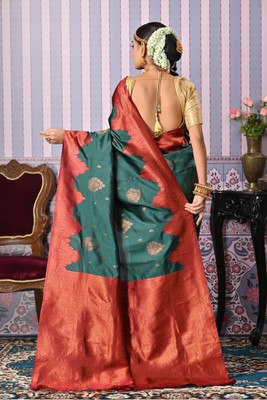 ANOUK Woven Banarasi Art Silk Saree(Blue)
