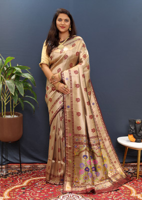 amirat Woven Banarasi Jacquard Saree(Maroon)
