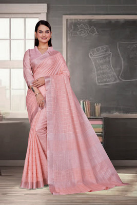 Feminista Self Design, Woven Daily Wear Cotton Silk Saree(Pink)