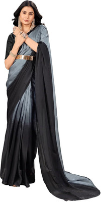 Tasrika Printed Banarasi Pure Silk Saree(Black)