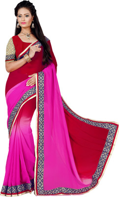 Alisha Fashion hub Self Design Bollywood Georgette Saree(Multicolor)