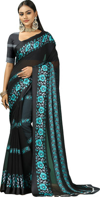 nirmal creation Self Design Bollywood Satin Saree(Light Blue)