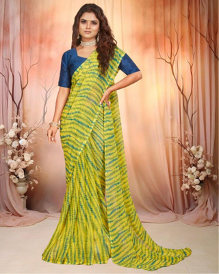 Jayu Digital Print Bollywood Georgette Saree(Yellow)