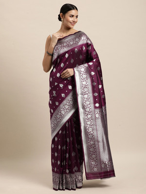 HouseOfCommon Printed Kanjivaram Jacquard Saree(Magenta)