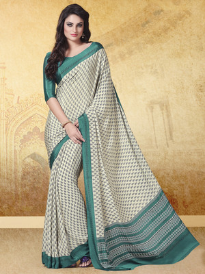 Tasrika Printed Daily Wear Crepe Saree(Cream)