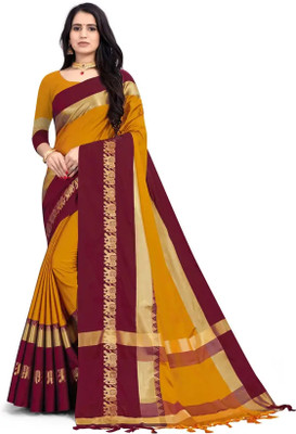 Shruti Bandhani Woven Bollywood Cotton Silk Saree(Multicolor)