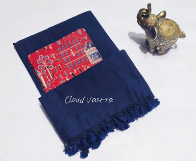 cloud vastra Solid/Plain Bollywood Pure Cotton Saree(Multicolor)