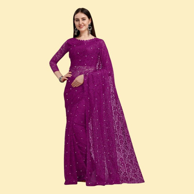 Fashion Nexa Printed Bollywood Brasso Saree(Purple)