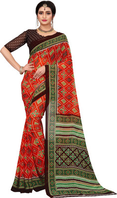 JS Clothing Mart Printed Banarasi Georgette Saree(Multicolor)