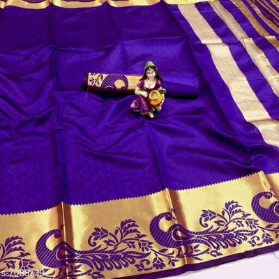 Jay fashion Self Design Kanjivaram Silk Blend Saree(Multicolor)