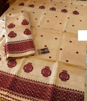 Canizzaro Woven Mekhela Chador Silk Blend Saree(Beige)