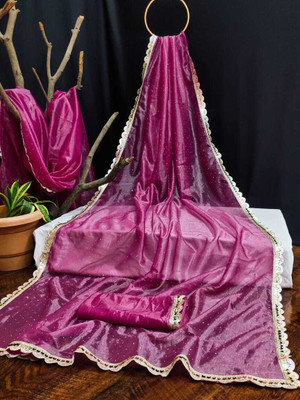 karkar Self Design Banarasi Net Saree(Pink)