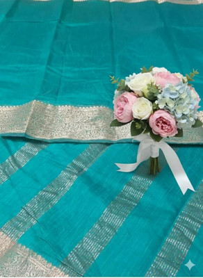 Saleb Woven Banarasi Handloom Cotton Silk Saree(Light Green)