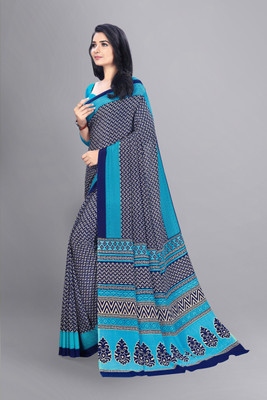 Vimla Printed Daily Wear Crepe Saree(Blue)