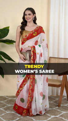 Shree Vinayak Printed Bandhani Georgette Saree(Red)