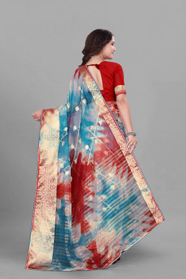 Aarunika IC Solid/Plain Bollywood Organza Saree(Maroon)