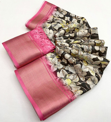 J6 Designers Printed Hand Batik Cotton Blend Saree(Multicolor)
