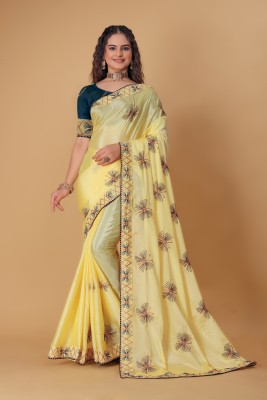 Renchfru Fashion Self Design Bollywood Georgette Saree(Yellow)