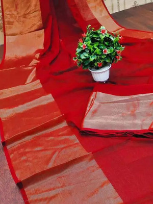 Online Bazaaar Self Design Bollywood Chiffon Saree(Red)