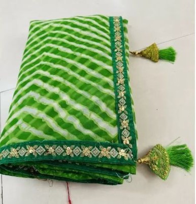 Shree Vinayak Creations Printed Daily Wear Georgette Saree(Green)