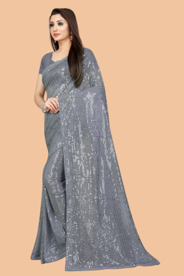 Divastri Embellished Bollywood Georgette Saree(Grey)