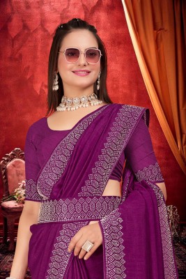 LEGANCY FASHION Embellished Bollywood Chiffon Saree(Purple)