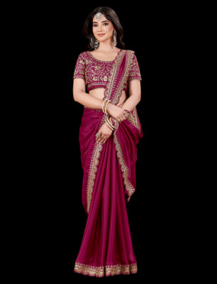 Vivan Fab Silk Blend Embroidered Blouse Material