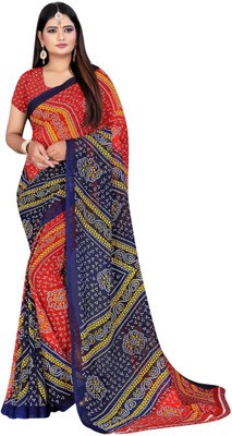Leelavati Printed Bandhani Georgette Saree(Multicolor)