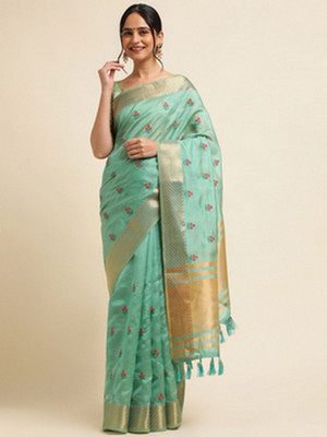 NEGRONI Woven Daily Wear Cotton Silk Saree(Light Blue)