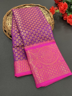 Hare Krishan Creation Applique Bollywood Jacquard Saree(Purple)