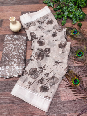 Anand Sarees Printed Bollywood Georgette Saree(Grey)