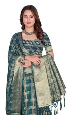 Aarunika SBT Solid/Plain Bollywood Organza Saree(Purple)