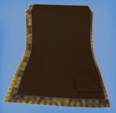 Anugrah Textile Solid/Plain Banarasi Lycra Blend, Chiffon Saree(Brown)