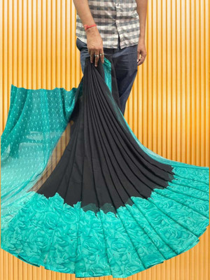 HouseOfCommon Ombre Bollywood Georgette Saree(Light Blue)