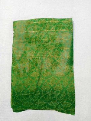 kusumsaree Checkered Daily Wear Chiffon Saree(Green)